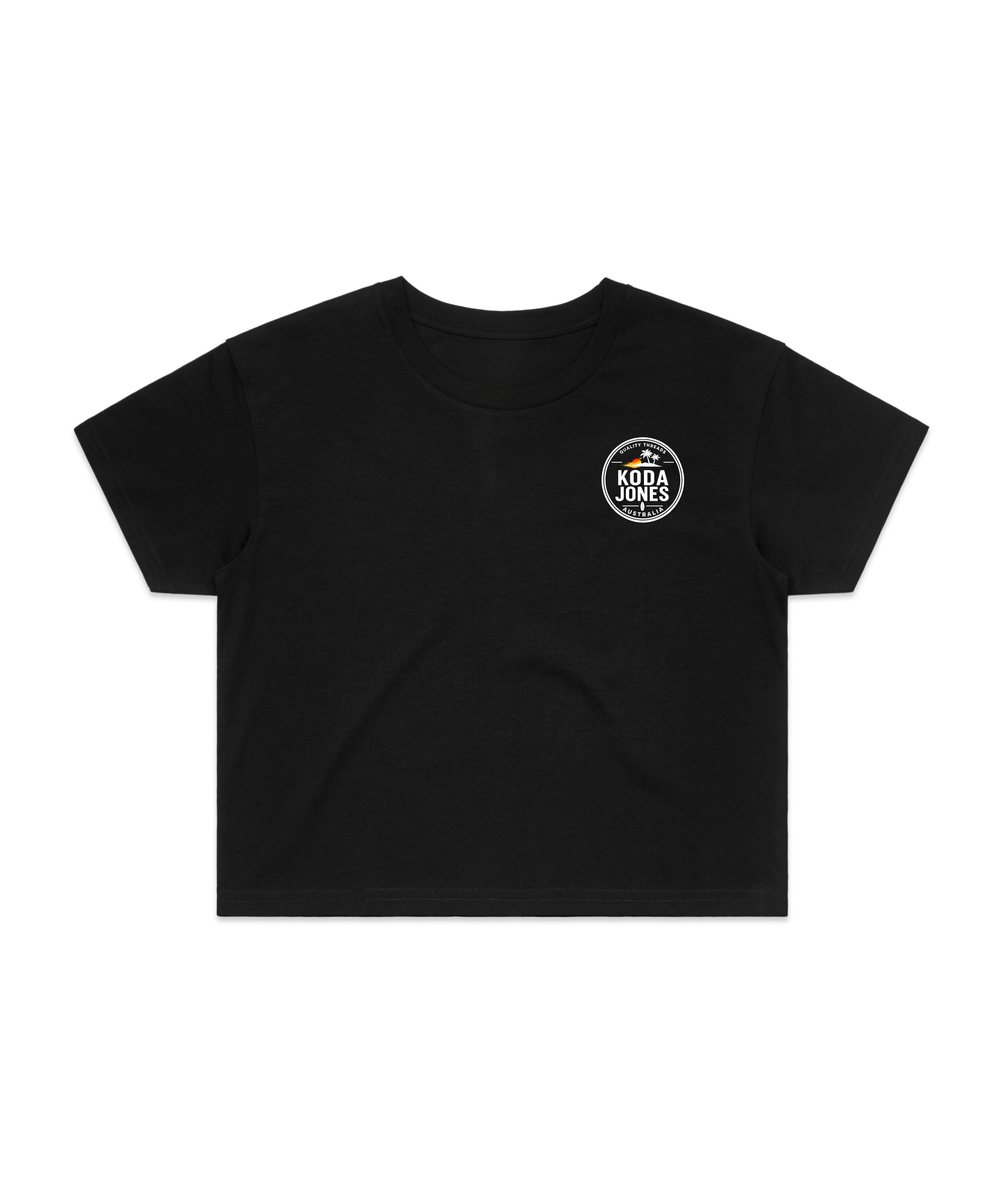 KODA JONES Australia Women's Signature Pocket Crop Top - Black | Premium Coastal Streetwear
