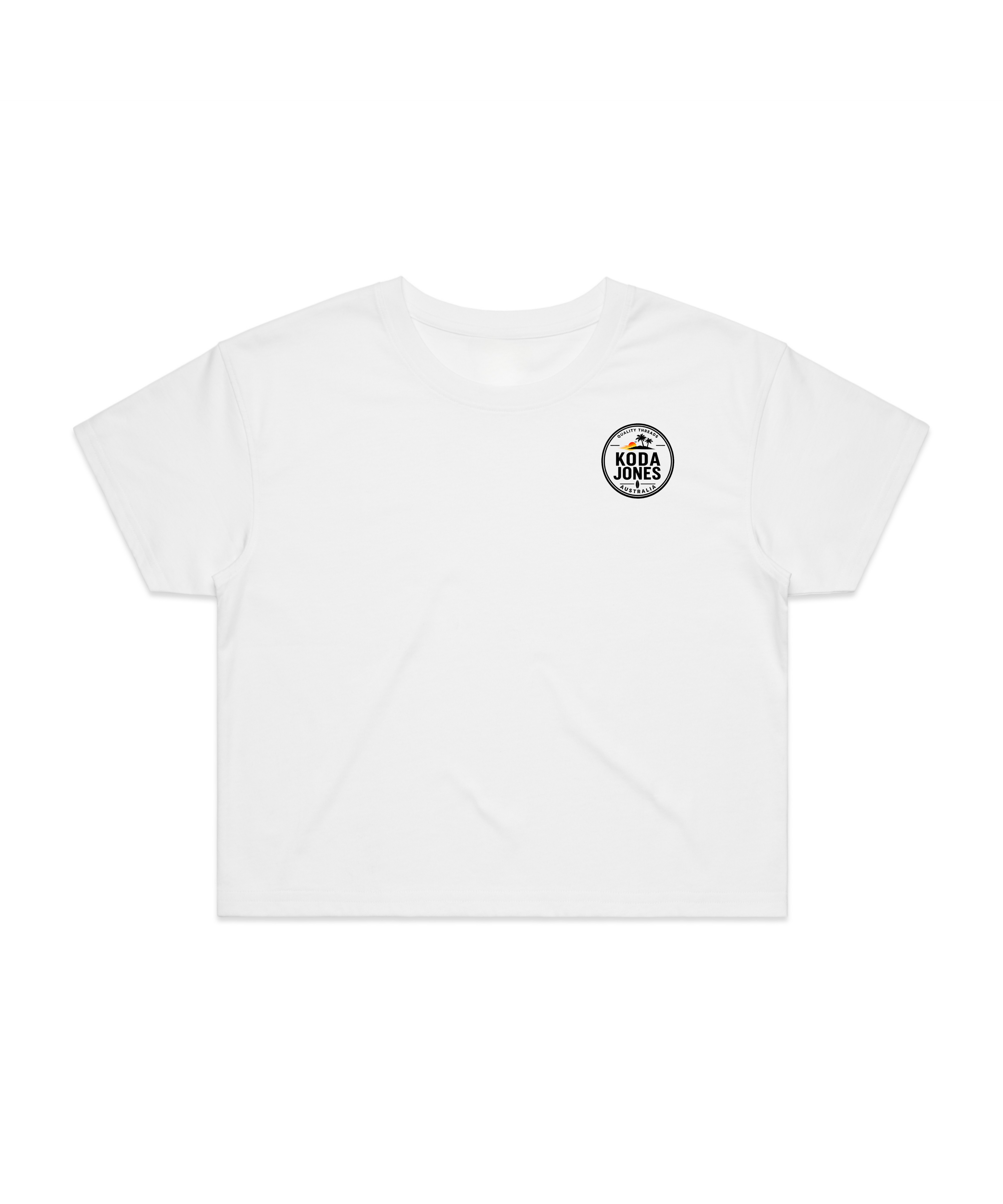 KODA JONES Australia Women's Signature Pocket Crop Top - White | Premium Coastal Streetwear