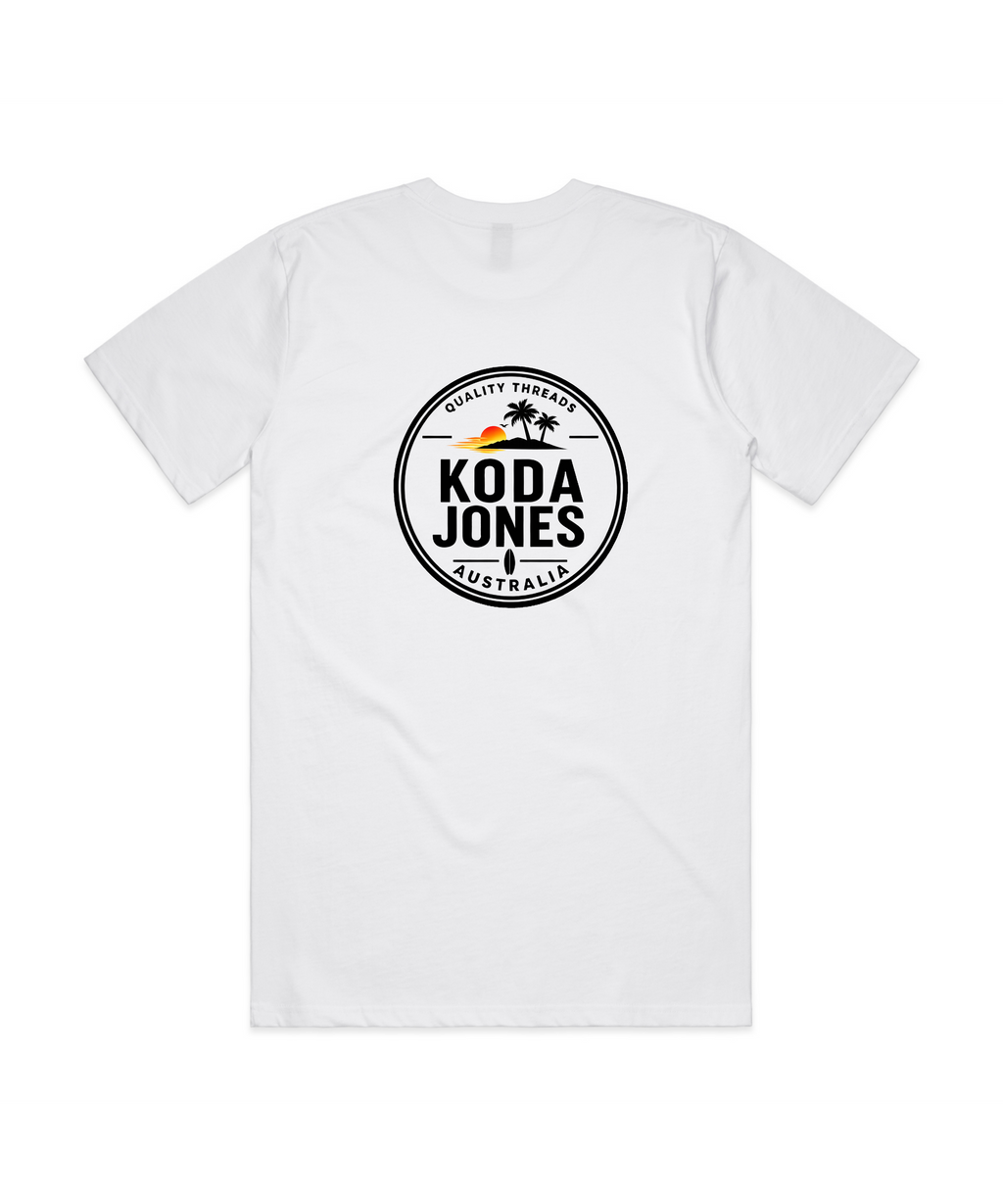 KODA JONES Australia Men's Signature Back Print Tee - White | Premium Coastal Streetwear