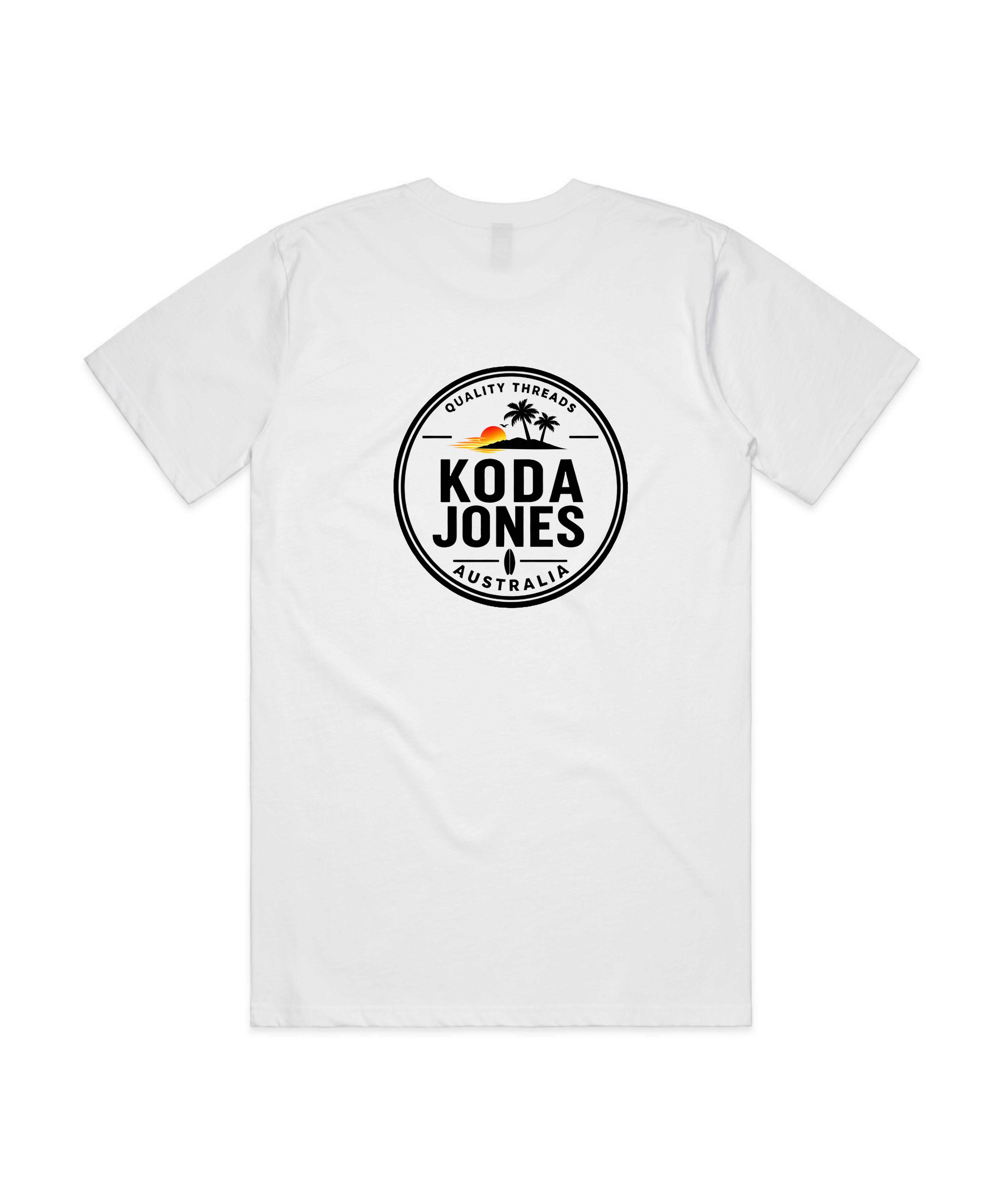 KODA JONES Australia Men's Signature Back Print Tee - White | Premium Coastal Streetwear