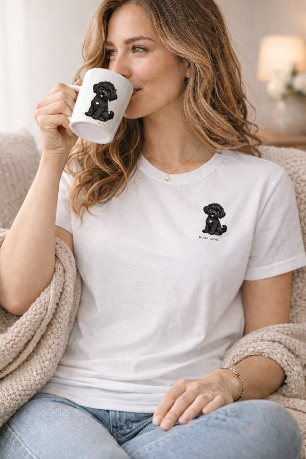 Koda Jones Dog Mug – Cute Black Puppy Coffee Cup | Dog Lover Gift Mug