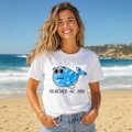 Women’s White “Beached As” Graphic Tee – 100% Cotton