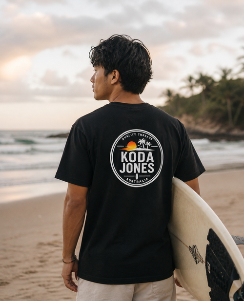 KODA JONES Australia Men's Signature Back Print Tee - Black | Premium Coastal Streetwear