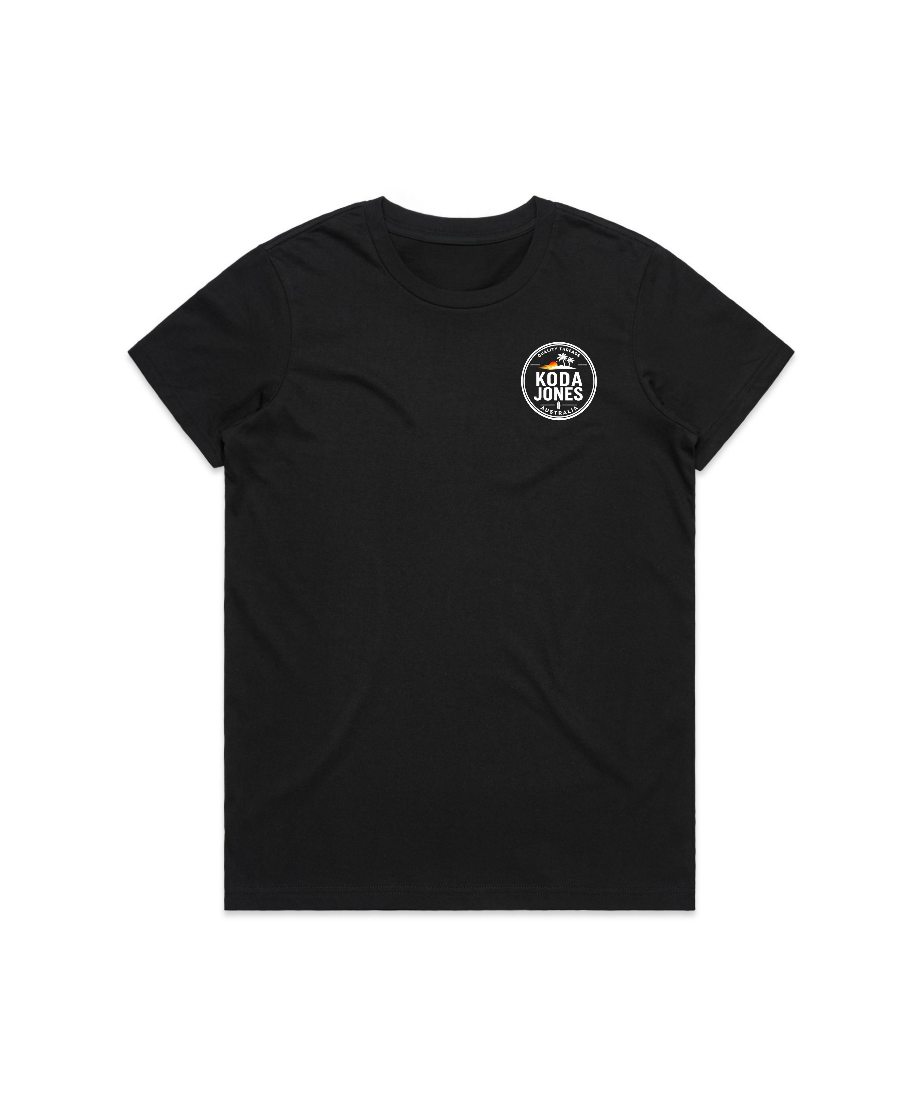 KODA JONES Australia Women's Signature Pocket Tee - Black | Premium Coastal Streetwear