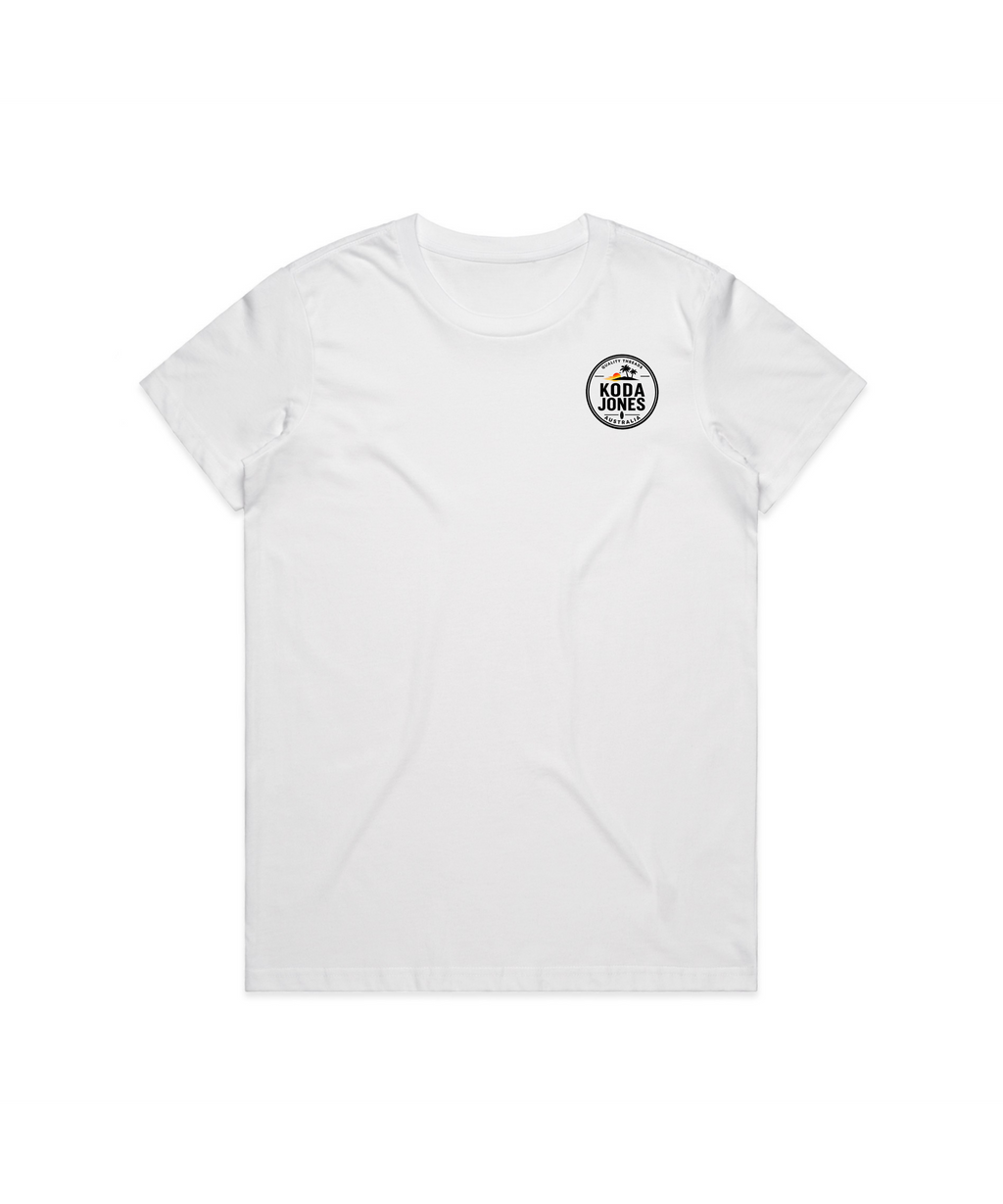 KODA JONES Australia Women's Signature Pocket Tee - White | Premium Coastal Streetwear